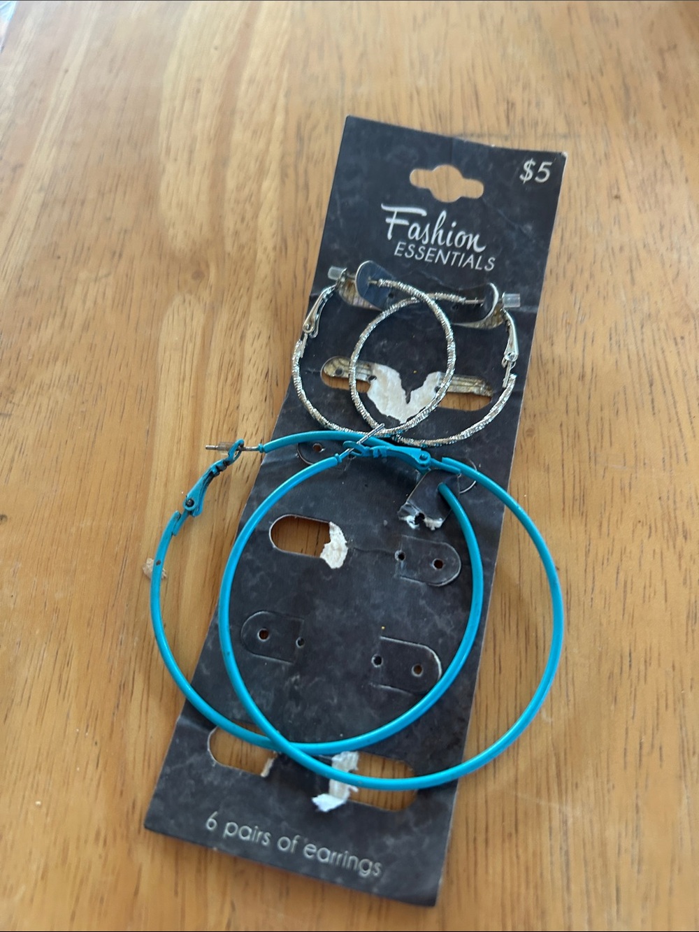 Women's Yellow and Blue Hoop Earring Set